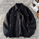 7 high-quality American trendy brand workwear bomber jackets for men in spring and autumn high street handsome trendy design loose casual jacket TMZXF-W78 black L