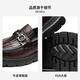 
Aocon official men's shoes 2024 autumn new stone pattern casual leather shoes horse buckle comfortable loafers shopping mall same style brown 6241614069 38