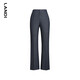 LANDI is off the shelves and back in stock for autumn new style dark gray slim fit slightly flared suit pants for women, high waist formal pants, dark gray L