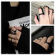 Yezhu star's same style dark ring men's trendy hip-hop simple versatile open ring men's and women's high-end index finger ring dark ring-fine version N046