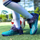 
Fashulin 2024 new children's football shoes for students boys Falcon TF broken nails Velcro women's breathable training shoes 6199 black and blue broken nails 30