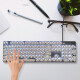 Logitech K845 Wired Mechanical Office Keyboard -Spiel E -Sport Punk Retro Tastatur Peripheraler Computer Notebook Feiertagsgeschenk DIY Personalisierte Keycap K845 (Tee -Scroll) + klassischer Punk -Keycap - Weiß