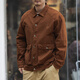 JEEP SPIRIT Jacket Men's 2025 Spring and Autumn New Men's Multi-Pocket Lapel Top Loose Trendy Brand Casual Working Jacket Men 9913 Coffee XL (175)