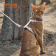 ZOOLAND cat traction rope to prevent break-away, walk large and small kittens, high appearance, lengthened adjustable I-shaped chest and back, pure black L-recommended 5-16 Jin Jin equals 0.5 kg