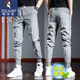 Woodpecker (TUCANO) High-strength Ice Silk Casual Pants for Men's Summer Thin Quick-Drying Crispy Pants for Men's Sports Harunt Legs Trendy C07 Black XL [120-140Jin [Jin equals 0.5 kg]]