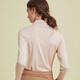 Golden Santa Base Shirt Spring and Automne Silk top Mulberry Silk Simple and Polylele Skin-Friendly et confortable Half-High-Neck Bottom Shirt Abricot 1278 2xl