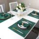 Heting Home Nordic Hotel Western Food Mat Household Red Insulated Mat Dinner Plate Mat Anti-scalding Anti-slip Cloth Placemat High-end Table Mat Gulan-Dark Green Placemat 1 piece (32*45CM)