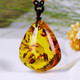Carol amber beeswax pendant Baltic red leaf amber flower amber drop pendant necklace sweater chain one item one certificate A type / including chain about 16.67 grams / A1