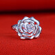 Yuan Shengfu's new PT950 fashionable rose platinum ring, fashionable women's live-mouthed and elegant flower-shaped platinum ring, 6.24g, live-mouthed and adjustable