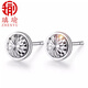 Aiyu platinum earrings for women platinum fashion shiny circle pt950 earrings diamond effect single earrings for men a pair (pt950