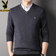 
Playboy full cardigan for men knitted fake two-piece sweater for men casual cardigan top clothes middle-aged and young lapel autumn and winter new sweater men's wool sweater solid color warm Korean version 6173 Navy blue 190/4XL