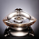 Creative European modern thickened crystal glass large ashtray fashionable personality living room office ashtray decoration triangle noble gray 17cm