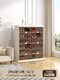 Installation-free shoe box household storage box transparent shoe shoe box European shoe cabinet Internet celebrity plastic storage folding rack aj 2 columns 6 layers 12 grids (6 doors can hold 24 pairs of shoes 92x37x164cm
