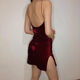 Fangluyu Frühling und Herbst neuer niedriger Hosenträger Slim Hip Rock Velvet Sexy Basisrocktechniker Arbeit Kleidung 1047 Burgund hochwertige Version Eins Größe S