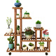 Rice Helper Solid Wood Flower Rack Outdoor Balcony Flower Pot Rack Indoor Floor Plant Rack Pot Rack Multi-layer Bonsai Rack S Basic Style [Reinforced Style] (Refer to Figure 2)