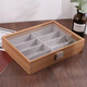 
Glasses storage box Multi-grid large-capacity sunglasses box 8-grid glasses display stand Book model 4-position linen blue