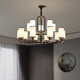 Su Yin New Chinese style living room chandeliers full copper lamp living room lamp dining master bedroom lamp study lamp chandeliers 9901 All copper 6 heads [with E27 three-color light source*6]