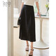 Chushen Spring and Summer New Chinese Style Skirt Women's Design Jacquard High Waist Pleated Improved Horse-Faced Skirt S143B1422 Black M