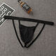 Wen Shiou men's sex double thong new style tight and sexy transparent mesh rear open gear without taking off men's underwear gay confidential black 90-160Jin [Jin equals 0.5 kg] inside wear