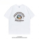 BEBW American fashion brand summer printed short-sleeved T-shirt men's 2024 new loose retro versatile base shirt casual top dark gray T-shirt-3884 S [75-95Jin[Jin equals 0.5 kg]]