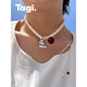 Tagi.<Cream Cherry>Freshwater Alien Pearl Imagination Cherry Pendant Necklace Cream Cherry