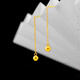 Putino Hong Kong duty-free 999 real gold popular ear wire long ear needle earrings k. gold women's earrings gold jewelry style one