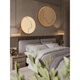 
XMSJ Wasabi style decorative painting sense bedroom soft decoration master bedroom bedside background wall hanging painting abstract art room mural zsh14666-Twilight heart approximately outer frame diameter 40cm + diameter 60cm x circular shape