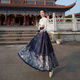 Liebe die farbenfrohe Kleidung der Familie Han, Han Tang Style, chinesischen Stil, Mingstil, Han-Stil, einteiliger Pferde-Gesichtsrock, verbesserter chinesischer Stil, Tangstil, 9719 blauer Postrock L.