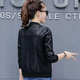 Duoling Shier Short Jacket Women's PU Leather Jacket Women's Spring and Autumn New Style Plush Leather Jacket Korean Slim Leather Jacket Women's Short Black Regular Version 3XL 130-140Jin Jin is equal to 0.5 kg