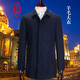 Ding Bronze Woolen Mabet For Men's Mid-Long Merdle d'âge du milieu Ménilèle Men de laine pour affaires Automne décontracté Autumn et hiver papa d'hiver Suit Navy Blue 170