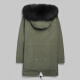 Noletia's new fur all-in-one mid-length fur coat leather coat men's raccoon dog Maoist overcoat winter men's military green 185XXXL