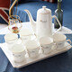 Pinlaiyun ceramic tea set set bone china tea cup living room light luxury teapot household water cup simple water set afternoon tea set gold R beautiful water set 9 pieces (with bone china tea tray)