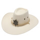 XiuSiLu American Western Cowboy Hat Arthur Western Cowboy Retro Hat Men's Horseback Riding Travel Fishing Cover Pentagram Cowboy Hat Off-White Pentagram Cowboy M(56-58cm)