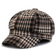 Shengluoke autumn and winter hat women ins retro beret Japanese sweet hat plaid versatile fashion student octagonal hat fashion coffee plaid one size