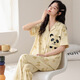 
Modal 100% cotton pajamas for women in summer short-sleeved trousers pure cotton sweet and cute casual thin home clothing set AM695 women L