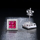Fantimo 1 carat pigeon blood ruby earrings for women 18k gold square colored gemstone earrings red/pair SF Express + brand gift box