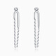Pt.Charm platinum earrings for women, creative paper clip earrings, novel style pt950 platinum earrings as a gift for wife and girlfriend, ready stock 1.7-1.8g pair