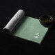 Tangxing thick absorbent tea towel cotton and linen embroidered rectangular tea ceremony towel tea cloth Japanese tea mat Zen small tea mat light gray-Shede 28x15cm