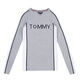 Tommy Hilfiger Tommy Women's Sweater European and American Color-blocking Casual Women's Round Neck Long Sleeve Knitted Sweater 033/499/056 Light Gray Spot Quick Delivery L