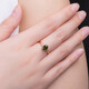 Yicai Jewelry Natural Green Tourmaline Gemstone Ring 18K Gold Diamond Ring Female Birthday Gift for Girlfriend and Lover 0.8 Carat Green Tourmaline Ring 18-23