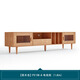 Lin's Home Coffee Table TV Cabinet Combination Nordic Living Room Solid Wood Cabinet Legs TV Table Minimalist Bedroom Small Apartment Furniture PE1L [Log Color] 1.8 Meter Floor Cabinet