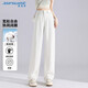 Jeanswest jeans women's autumn loose wide-leg pants women's trendy Korean style small straight-leg pants simple off-white L