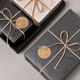 DOROCH gift wrapping paper 2 pieces, black wrapping paper, birthday souvenirs, flowers, new year gifts, sticky notes and prizes