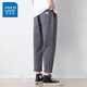 
Jeanswest casual pants men's spring and summer new trendy loose versatile nine-point men's pants thin cotton teen straight-leg pants 9904 gray-green L