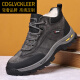 
CDGLVCK/LEER light luxury brand winter men's genuine leather wool cotton shoes warm plus velvet thickened fur integrated Northeast large cotton shoes men black 3889 38