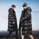 Govan Black Gold Goose Down Jacket Pioneer 4.0 Eight-Grid Unisex Winter Long Thick Down Jacket Black M