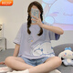 
REJIP pajamas ladies 2024 new short-sleeved shorts summer cute internet celebrity style home clothing summer suit can be worn outside Q6627 2XL [recommended 140-160Jin [Jin equals 0.5 kg]]
