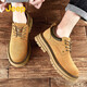Chaussures pour hommes Jeep 2025 Printemps et automne Nouveaux chaussures de travail pour hommes American rétro doux pliables et chaussures jaunes décontractées jaune terreux (taille de chaussure de sport) 44