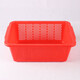 Panier de rangement rectangulaire de grande épaissineuse Panier de rangement rectangulaire Cadre de lavage des fruits de lavage Panier de transport Panier de cueillette Red 684 (36,5 * 27 * 14,5 cm)