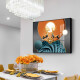 Villa Electric Meder Box Pintura decorativa hidráulica Moderna Versión horizontal Simple Restaurante Restaurante Caja Débil Pintura colgante Arte abstracto Mural Fulu Chengxiang 12593-2 Mirror Crystal Porcelana 100*80 Tamaño de la cubierta 84*73 Negro